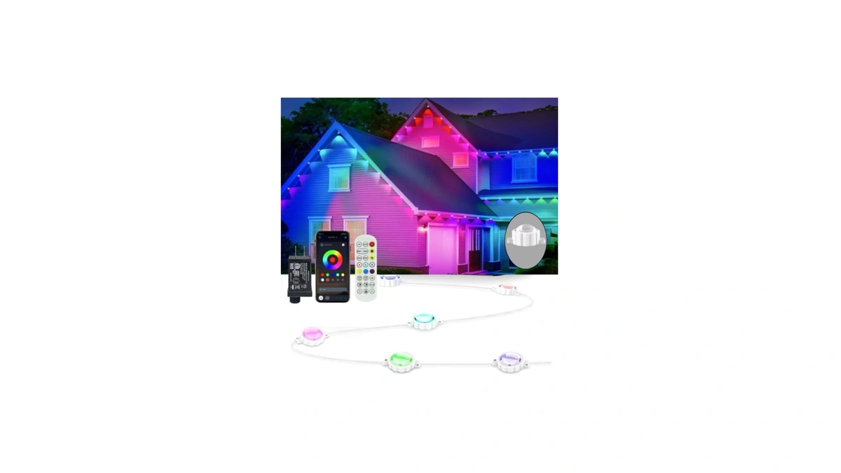 Aurnyvamay Permanent Outdoor Lights,smart Outdoor Christmas Lights 24v With Ic+rgb