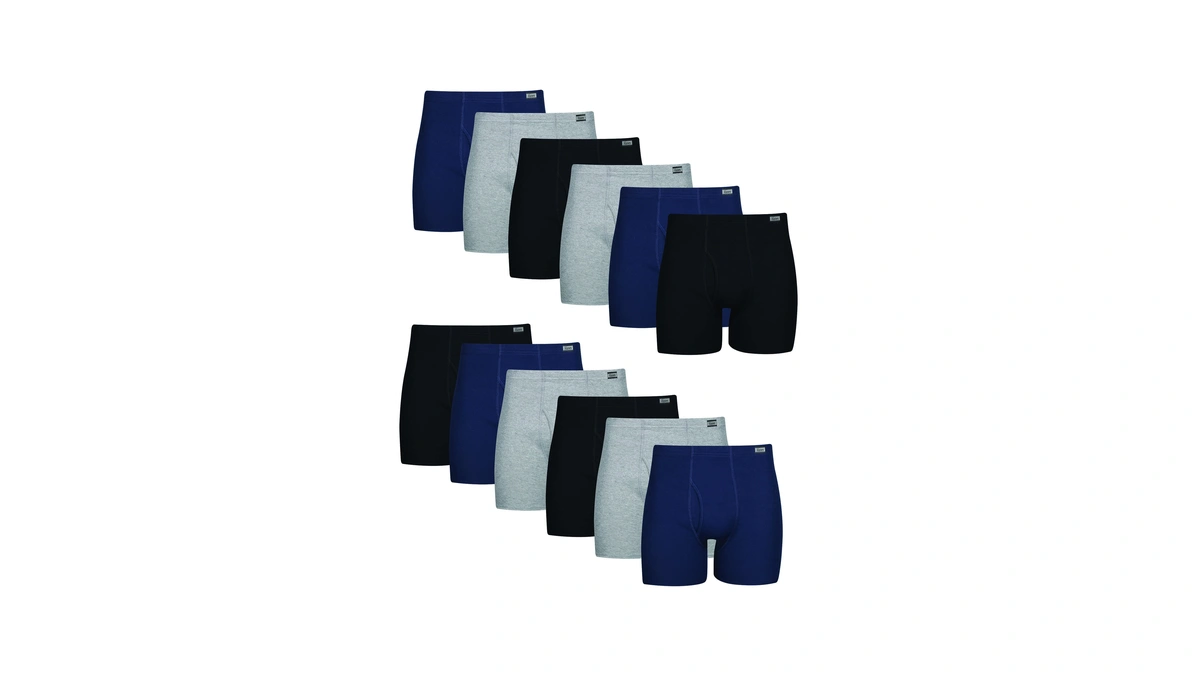 Hanes Men's Tagless Boxer Briefs With Fabric-covered Waistband - Multiple