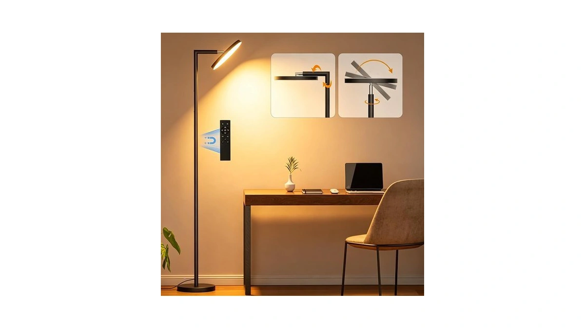 Rotating Head Dimmable Led Torchiere Floor La...