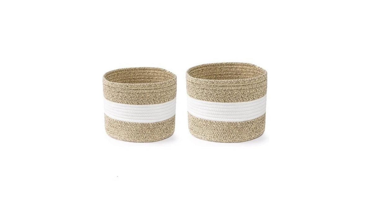 Lucealberi Woven Rope Basket For Storage, 9.84x7.87inch 1pack