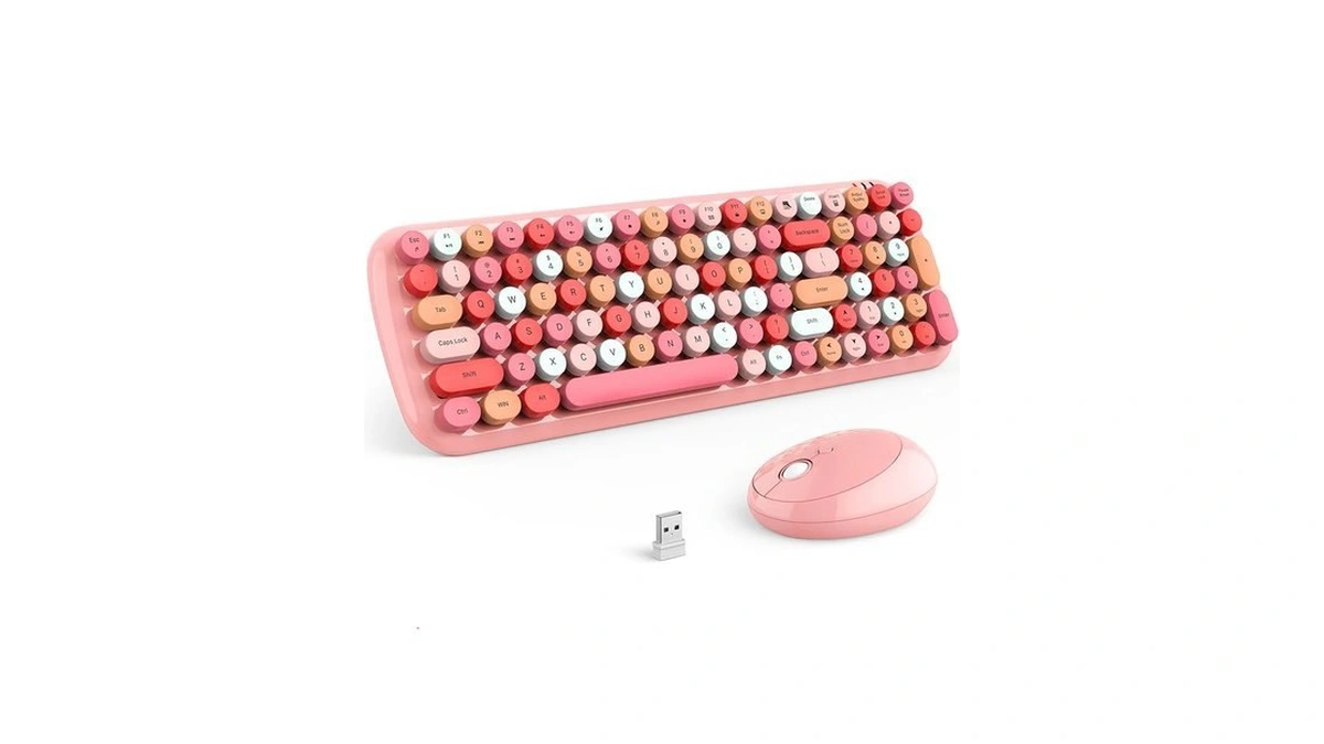 Knowsqt Wireless Keyboard And Mouse Combo, Light Pink 100 Keys