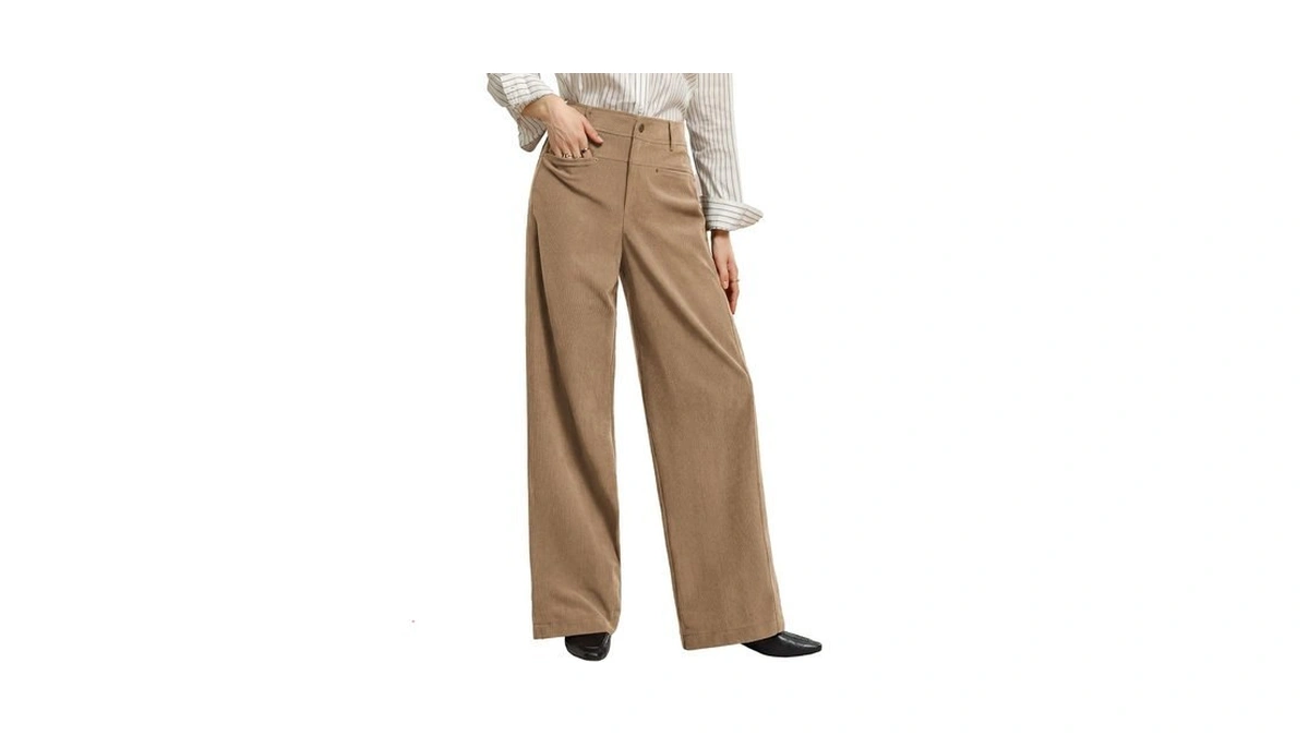 Grace Karin Corduroy Pants Women Casual Wide Leg Baggy Trousers