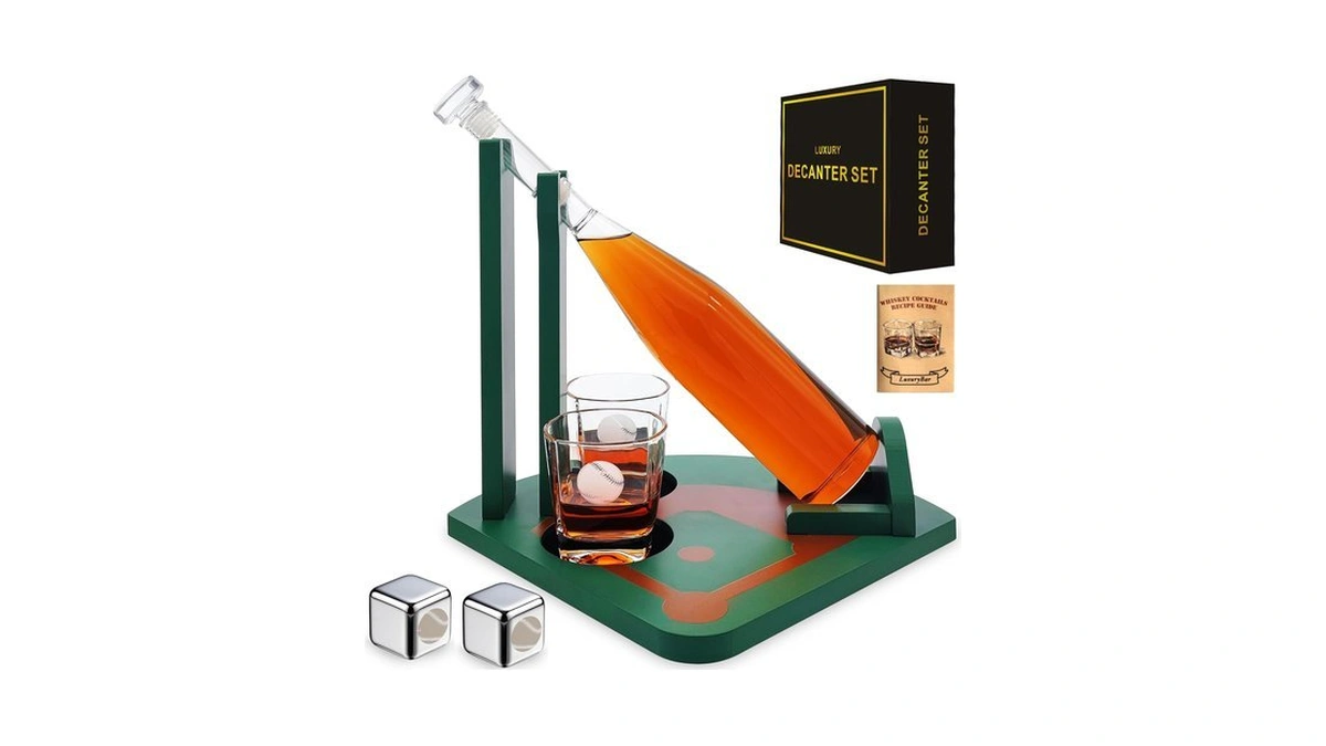 Baseball Gifts Whiskey Decanter Set Tequila L...