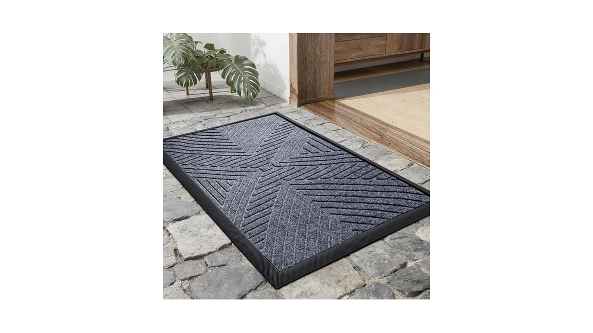 Ukiss All-season Front Door Mat Outside Entrance, Absorbent, Heavy-duty Low-profile