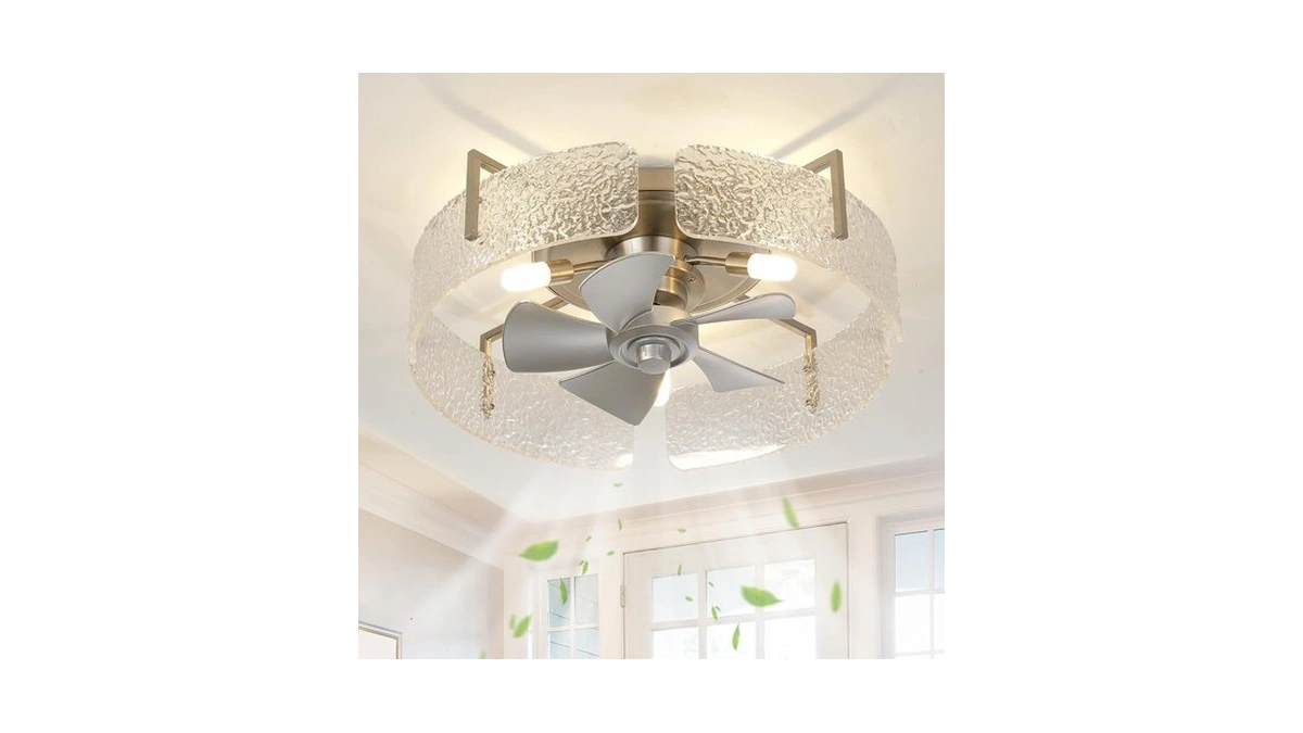 Calorhoga 20" Low Profile Caged Ceiling Fan With Light And