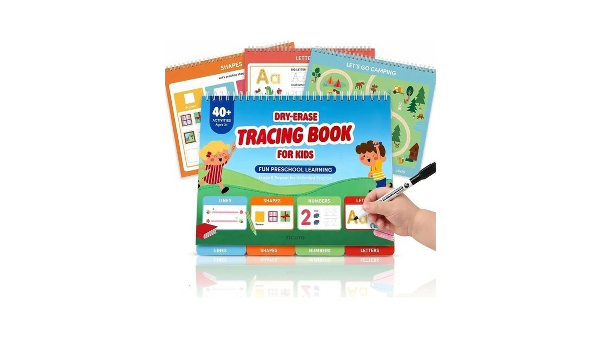 Fun Preschool Workbooks For Kids Age 3-5 - Reusable Dry