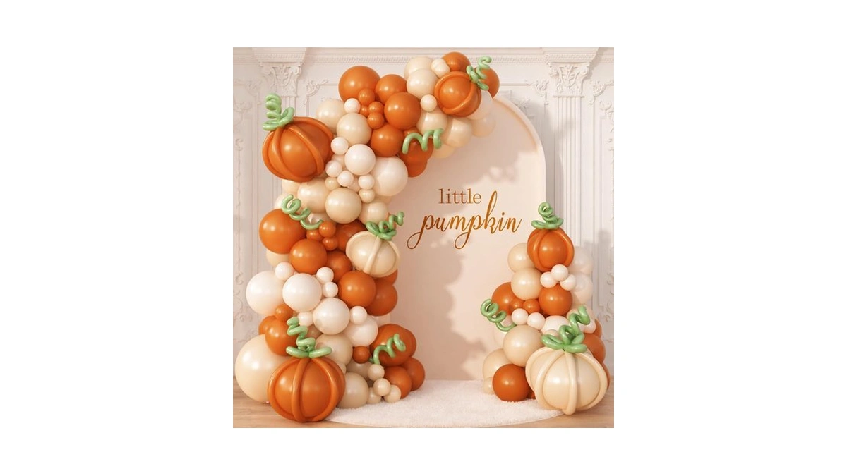 Crossfingers Fall Pumpkins Balloon Arch Kit Baby Shower Decoration
