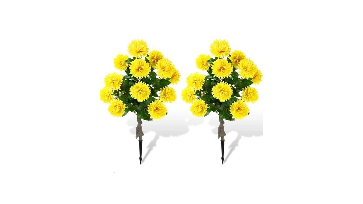 Daifunli 2 Pack 36" Artificial Chrysanthemum Tree Spring Outdoor Decor