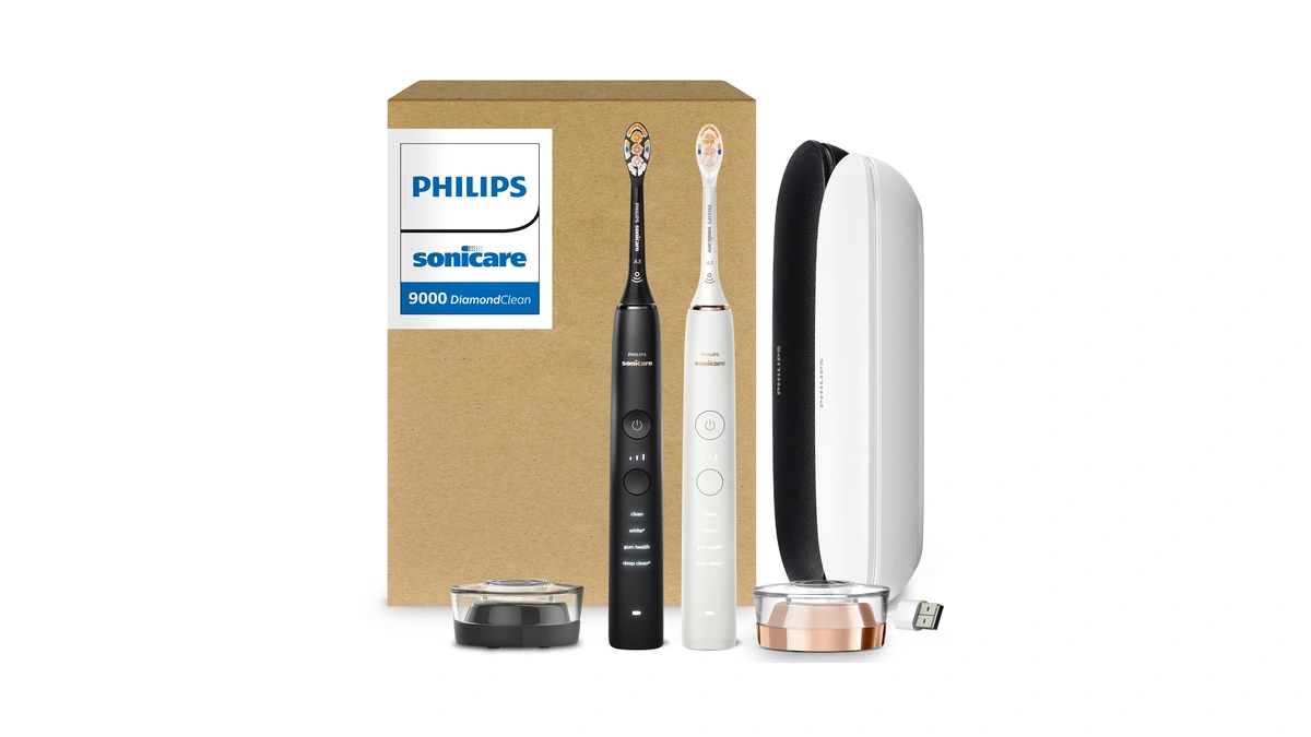 Philips Sonicare Diamondclean 9000 Electric Toothbrush Bundle, Hx9912/71