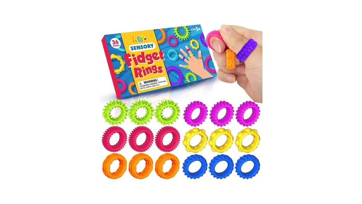 Klt Fidget Toys Bulk For Kids: 36 Pack Sensory Rings