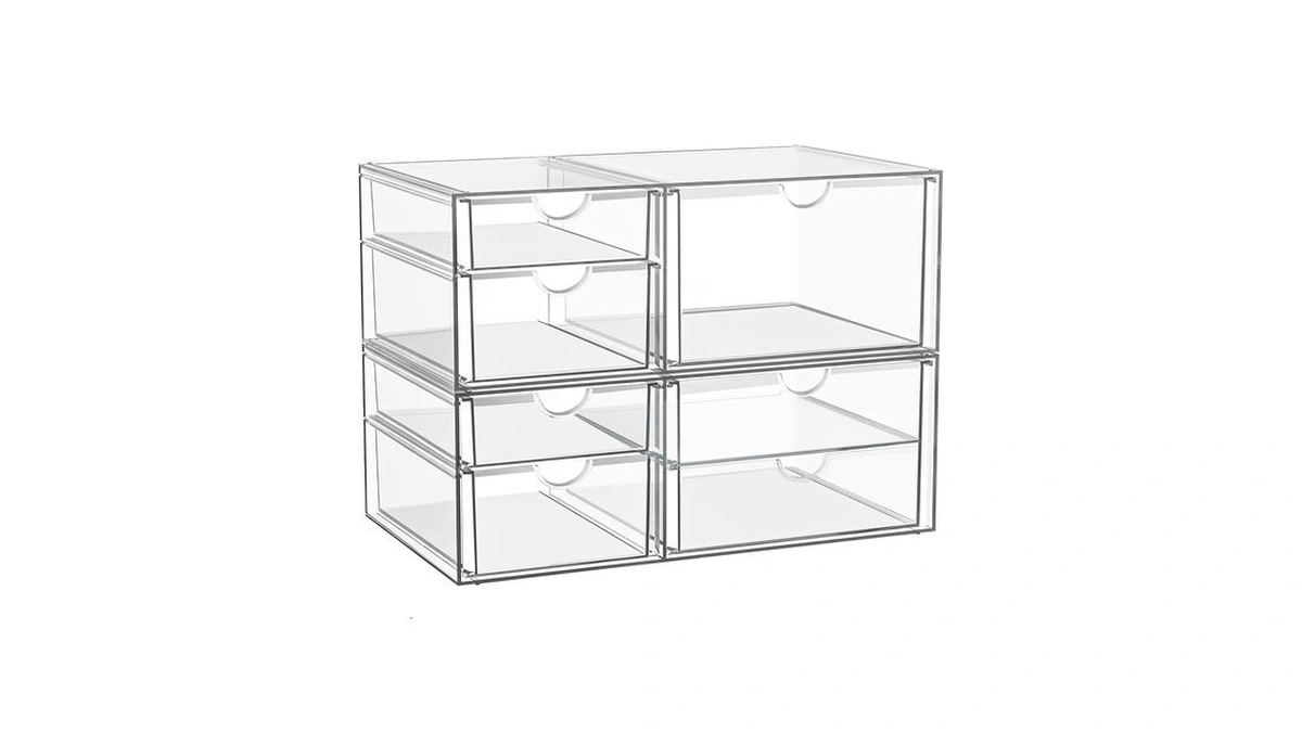 Stackable Storage Drawers, Acrylic Organizers,7 Drawers