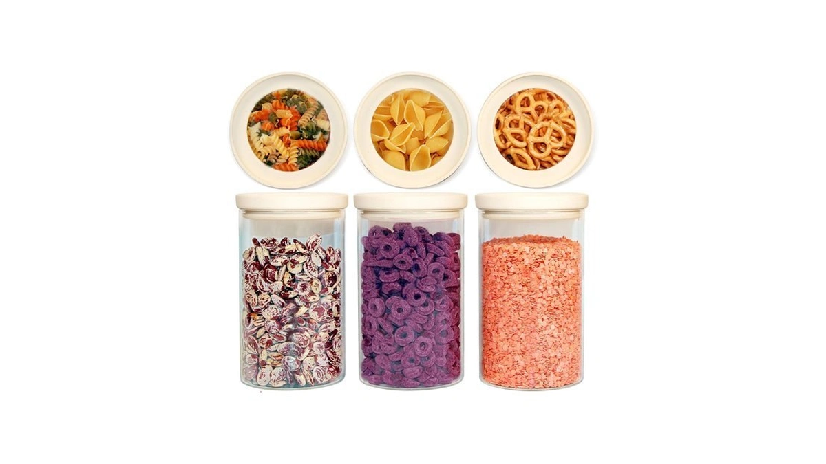 Urban Green Glass Food Storage Jar With Glass Lid, Food