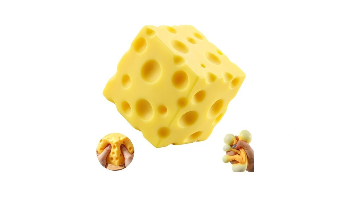 Cheese Squishy Fidget, Slow-rising Office Desk Decor Gift(y1)