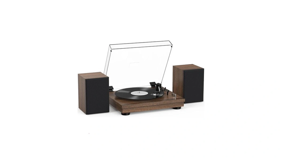 Vinyl Record Player With 24w Hifi Stereo Speakers Vintage Bluetooth