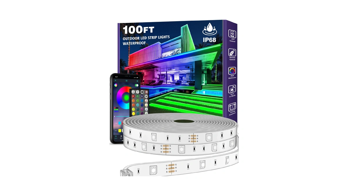Ailbton 100ft Outdoor Led Strip Lights Waterproof,ip68 Outside Led Light