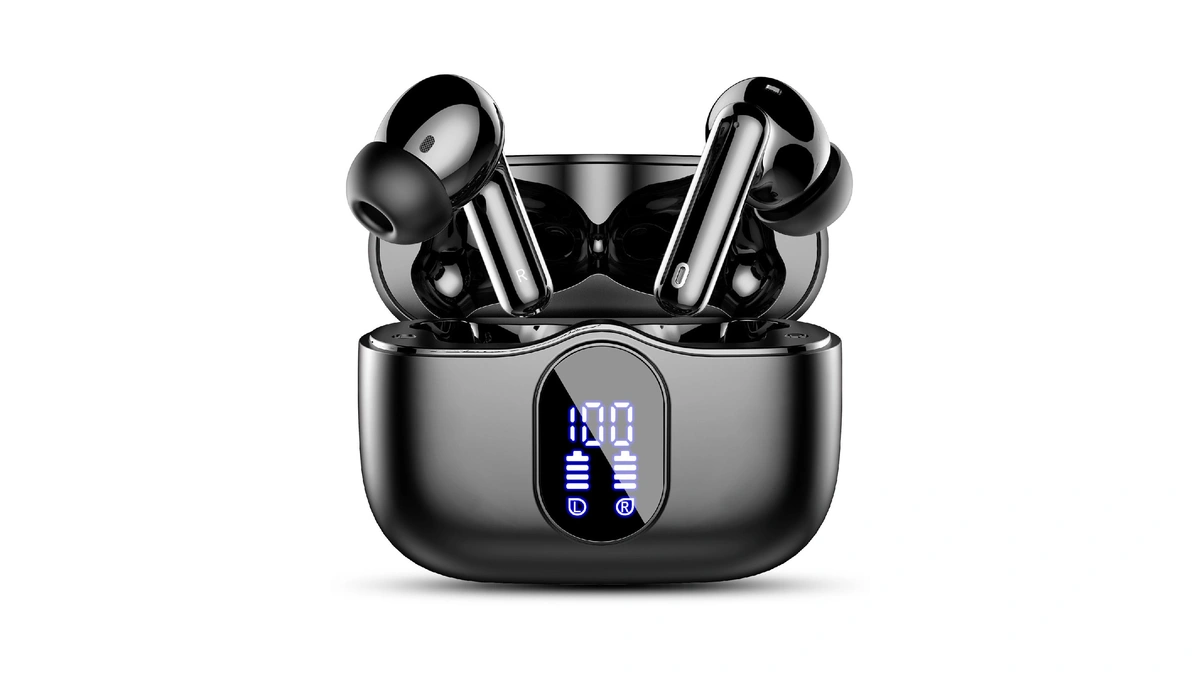 Wireless Earbuds, Bluetooth 5.4 Headphones Bass Stereo/clear Calls, Black