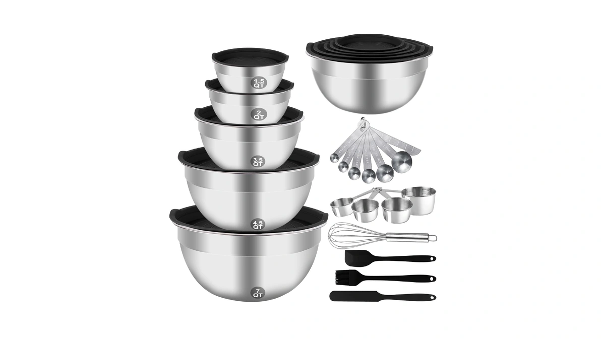 Wepsen Mixing Bowls Set, 25pcs Stainless Steel Mixing Bowl With