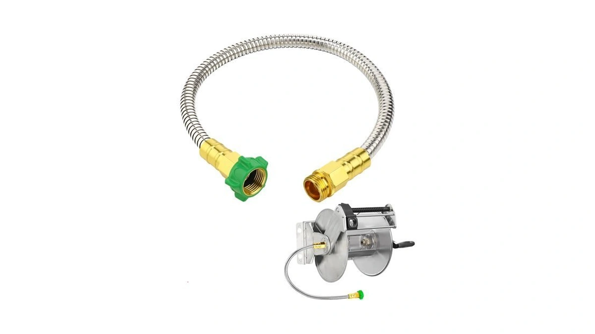 2ft Short Metal Garden Hose With Male To Female Connector