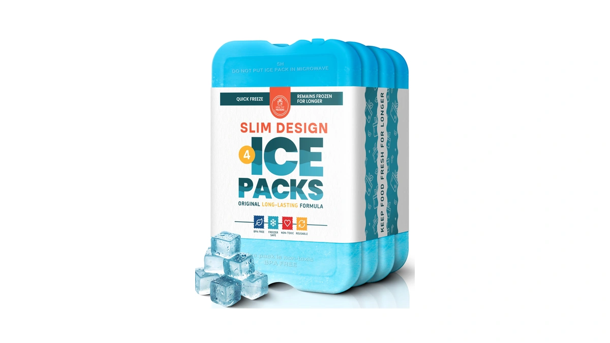 Healthy Packers Ice Packs For Lunch Boxes & Coolers, Slim