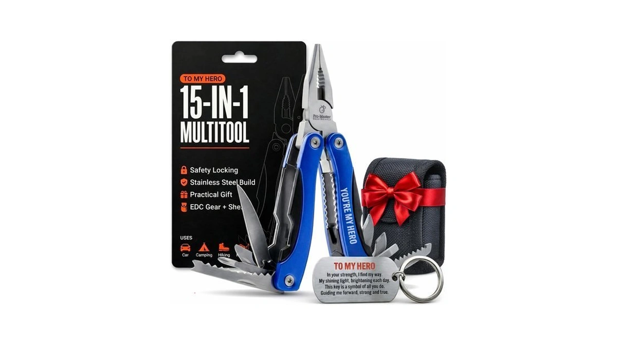 You Are My Hero Engraved 15-in-1 Multitool & Keychain Set,