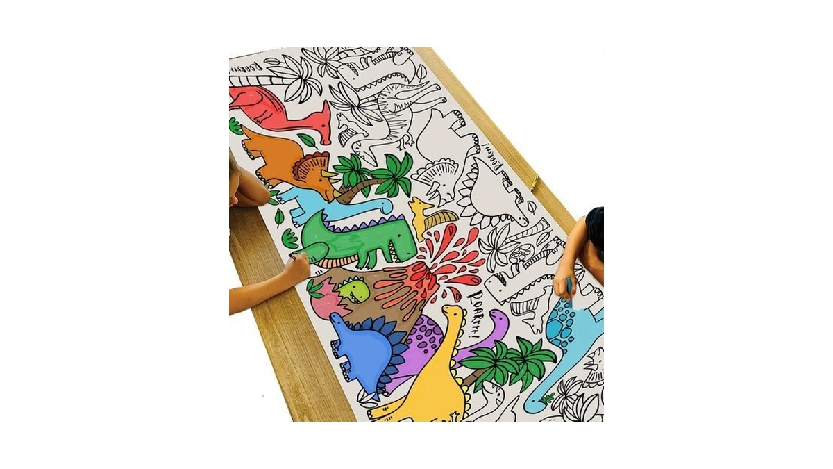 Tiny Expressions Dinosaur Birthday Coloring Poster - Rolled, No Creases