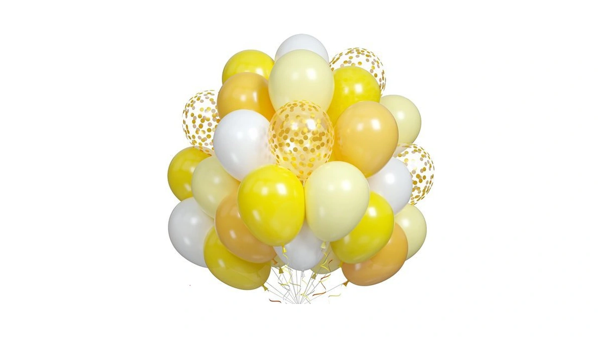 Yellow White Balloons, 60pcs Pastel Yellow And White Latex Party