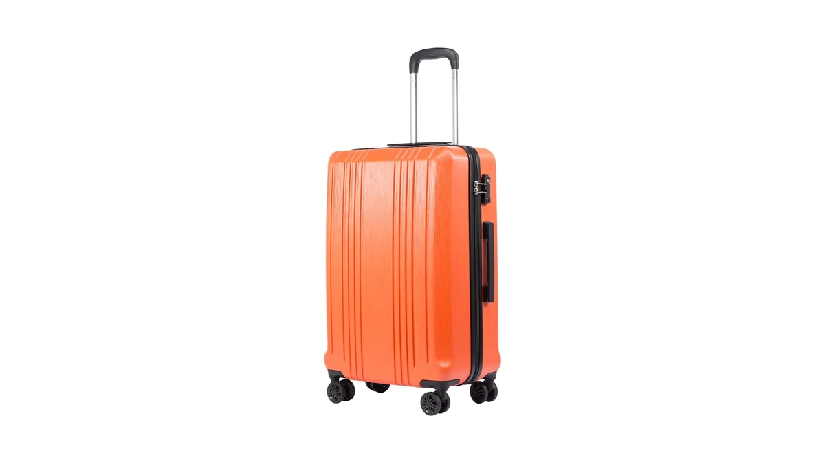 Coolife Pc+abs Hardshell Luggage, Tsa Lock, Spinner Wheels, 24in Checked