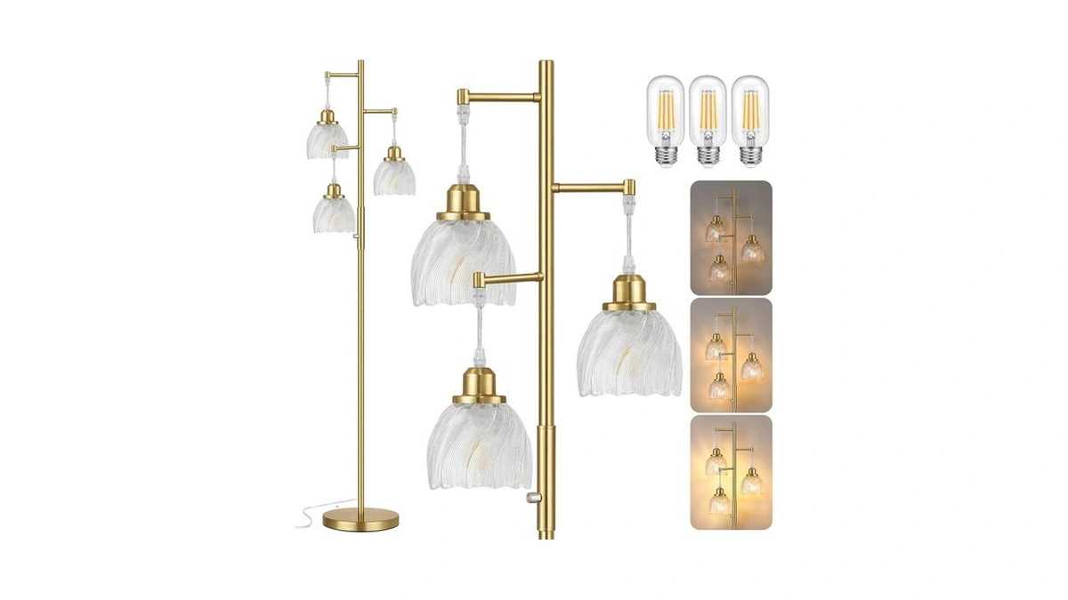 Rottogoon Dimmable Gold Floor Lamps For Living Room, Vintage Tree