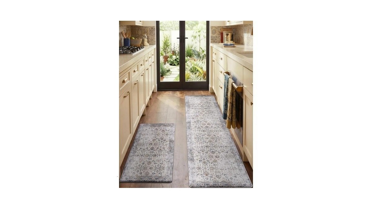 Lumi Kitchen Floor Mats Cushioned Anti Fatigue Set Of 2,17"x30"+17"x59"