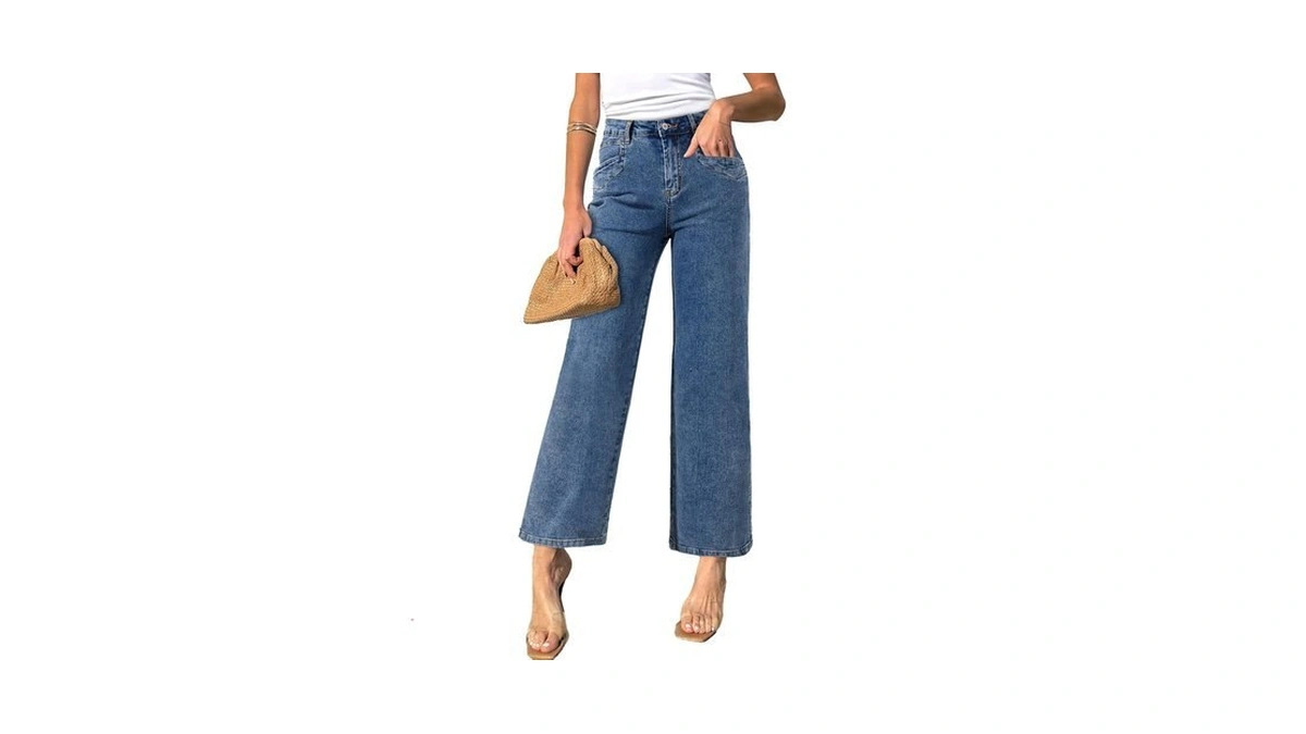 Sidefeel Women Straight Leg Jeans High Waiste...