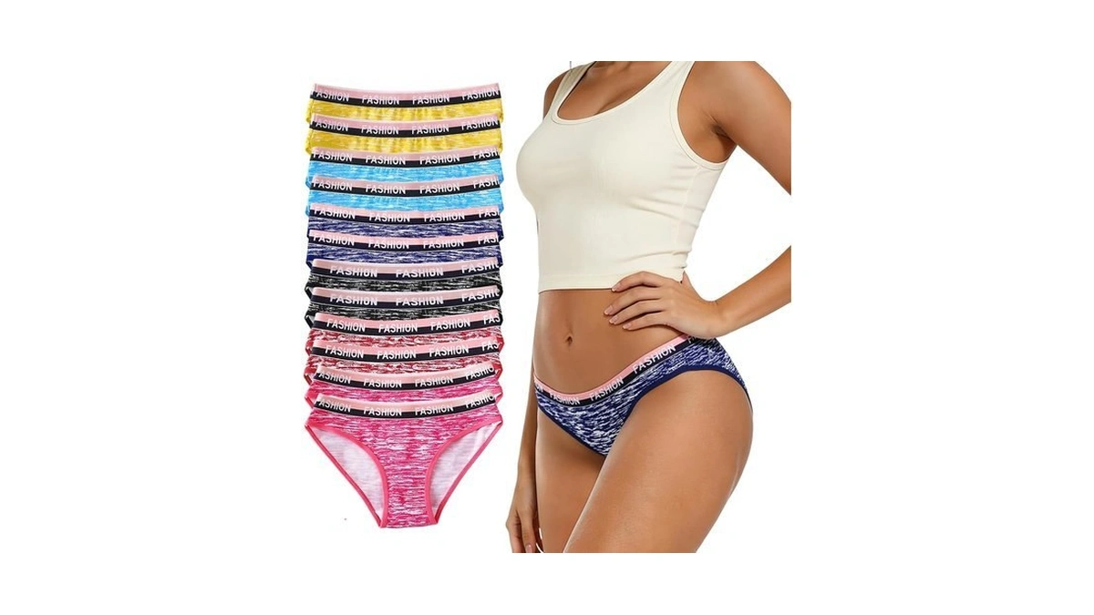 Syrvenix Womens Cotton Bikini Panties 6 Colors 12 Pack Breathable