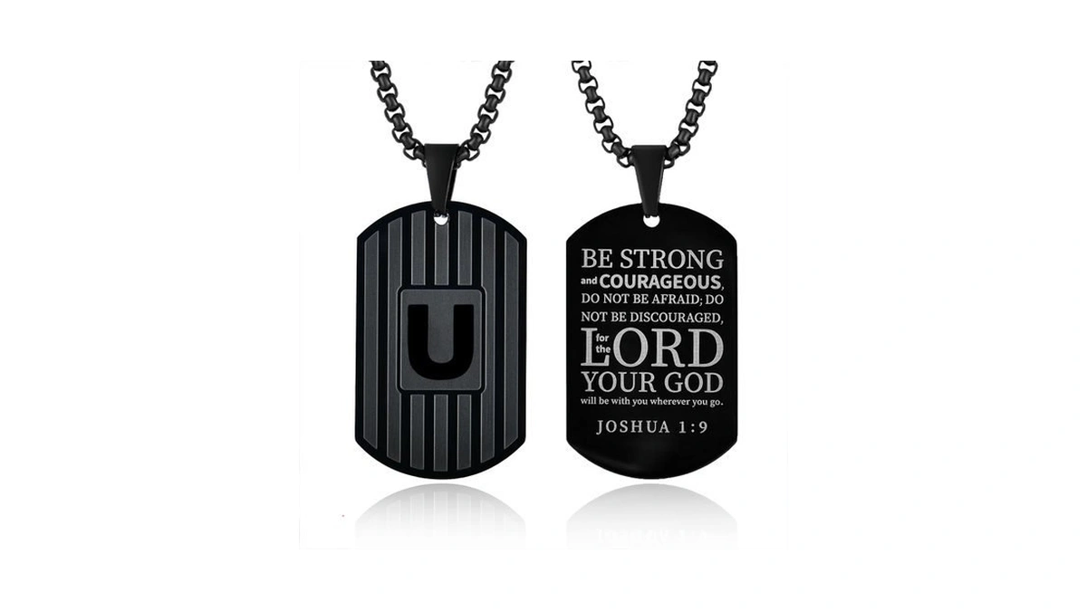 Va Jent Dog Tag Necklaces For Men Titanium Steel Mens