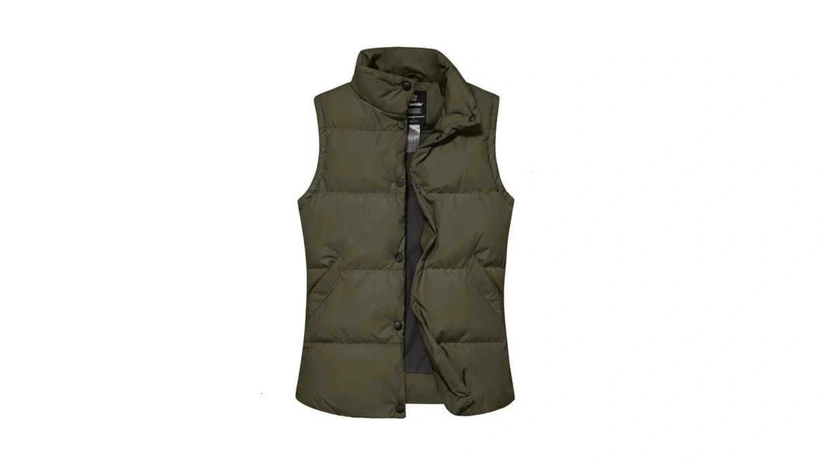 Wantdo Women's Puffer Vests Thicken Winter Coat Stand Collar Army