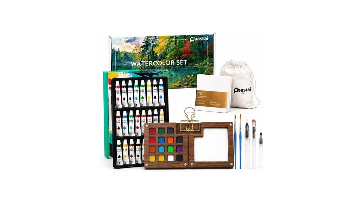 Mini Watercolor Paint Set, 24 Colors Portable Travel Water Color