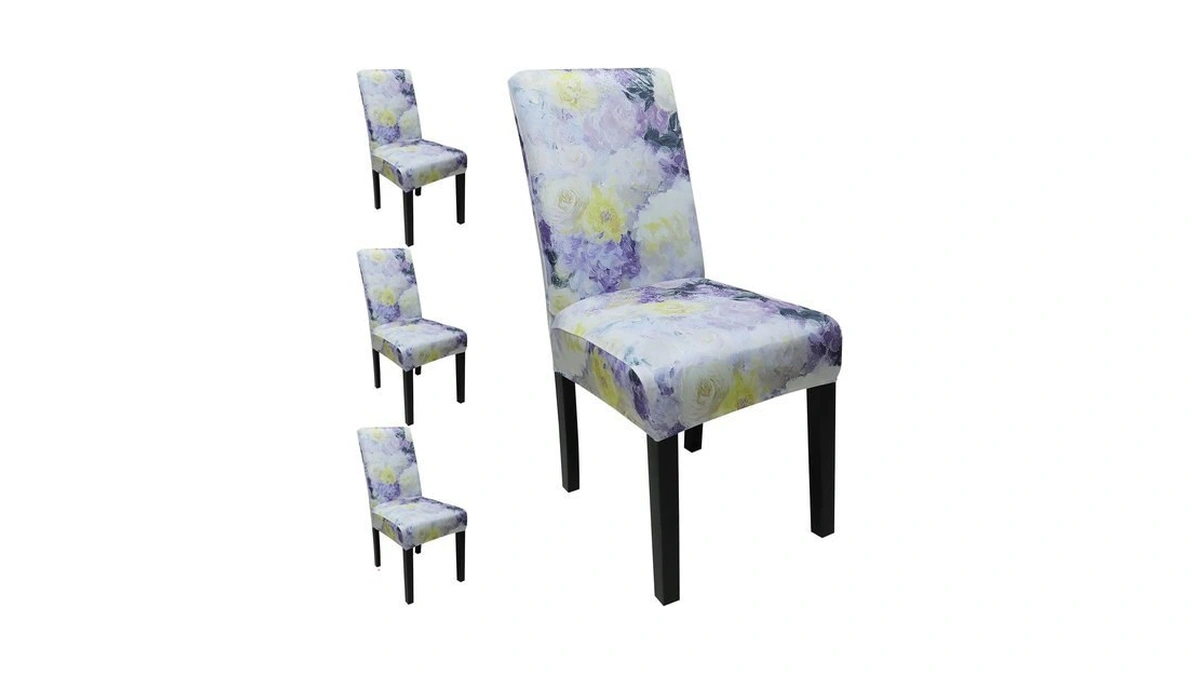 Jqinhome Pattern Chair Covers For Dining Room Set Of 4,