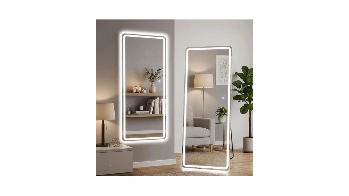 Aidoly 21"x64" Led Full Length Mirror With Stand, Full Body