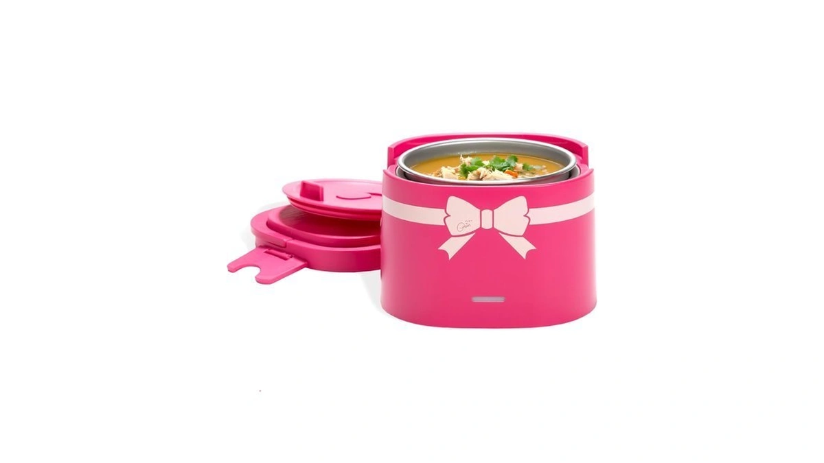 Paris Hilton Electric Lunch Warmer, 20-ounce Stainless Steel Portable Food