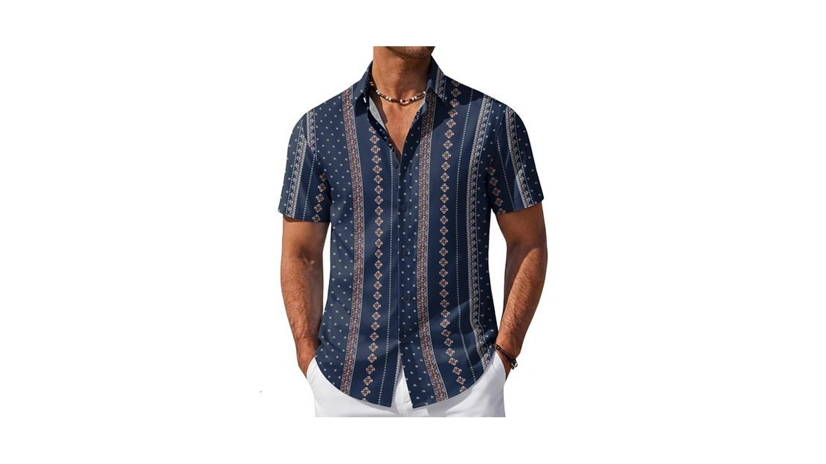 Coofandy Mens Hawaiian Shirt Short Sleeve Tropical Shirts Casual Button
