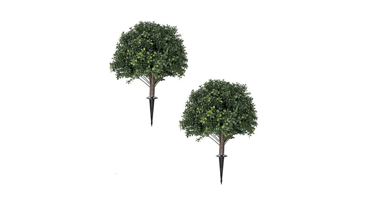 Bcblf Faux Topiary Balls Set Of 2, Uv Resistant Boxwood