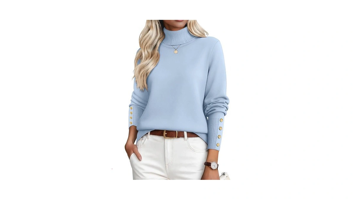 Zeagoo Womens Dressy Tops Turtleneck Sweater Long Sleeve Basic Work