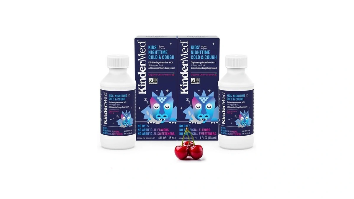 Kindermed Kids' Nighttime Cold & Cough Medicine, Cherry, 4 Fl