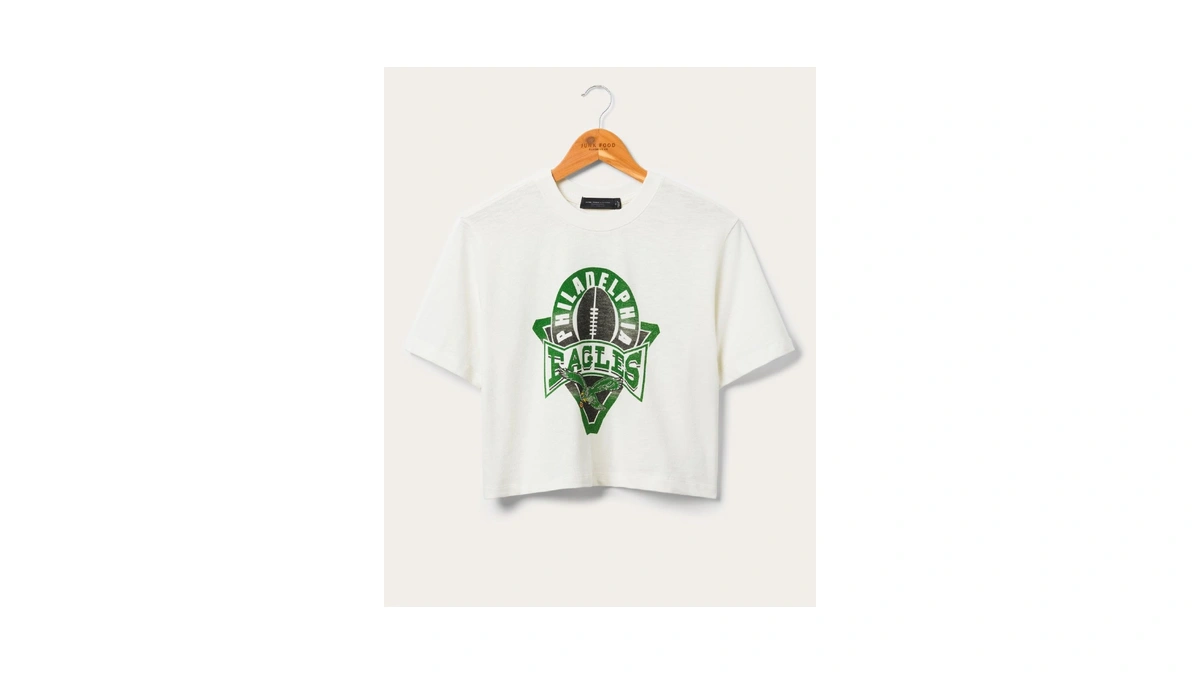 Junk Food Nfl Women's Philadelphia Eagles Mock Neck Crop Tee