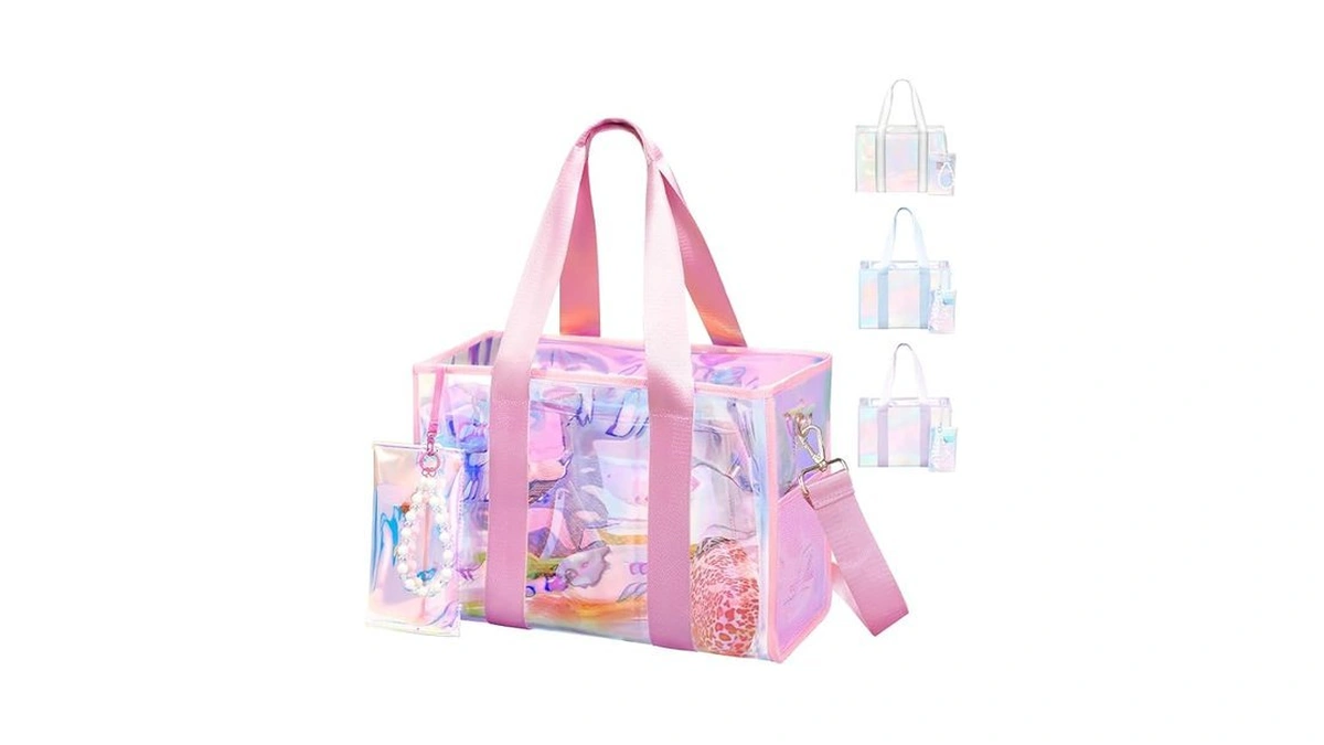 Crawing Beach Bag 26l Large Iridescent Waterproof Jelly Tote Bag