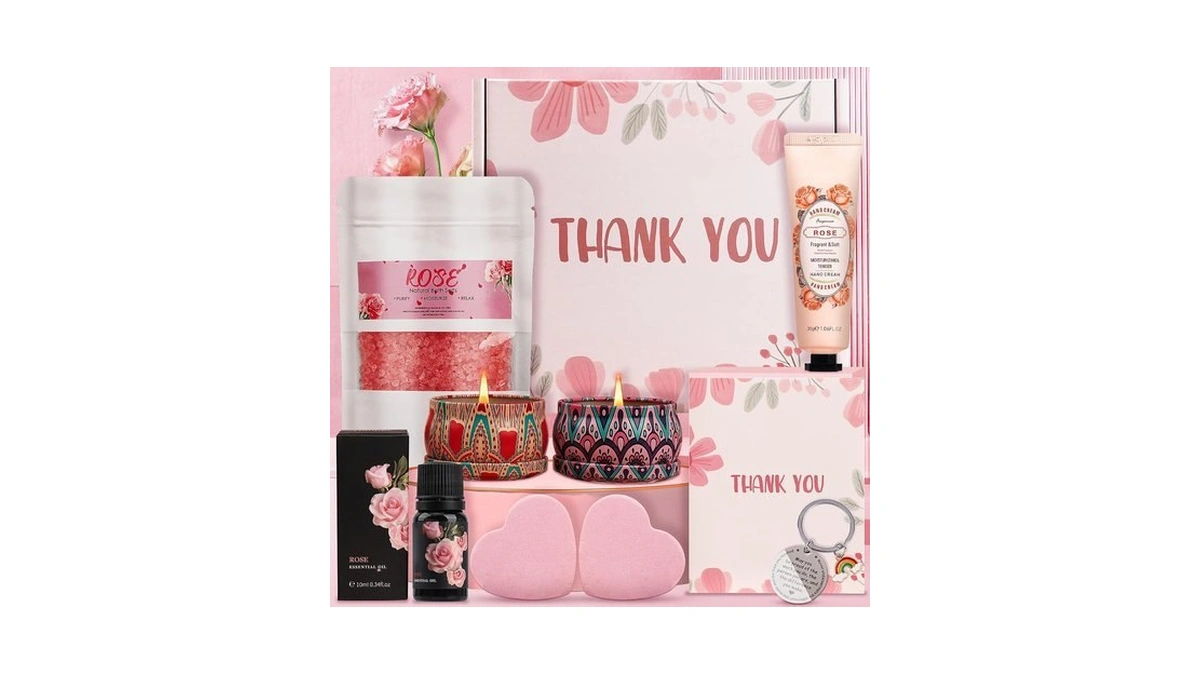 Vaeneral 9-piece Rose Bath & Spa Pamper Set, Relaxation Gift