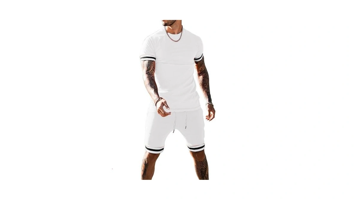 Congluoki Mens Short Sets 2 Piece Outfits Fashion Short Sleeve