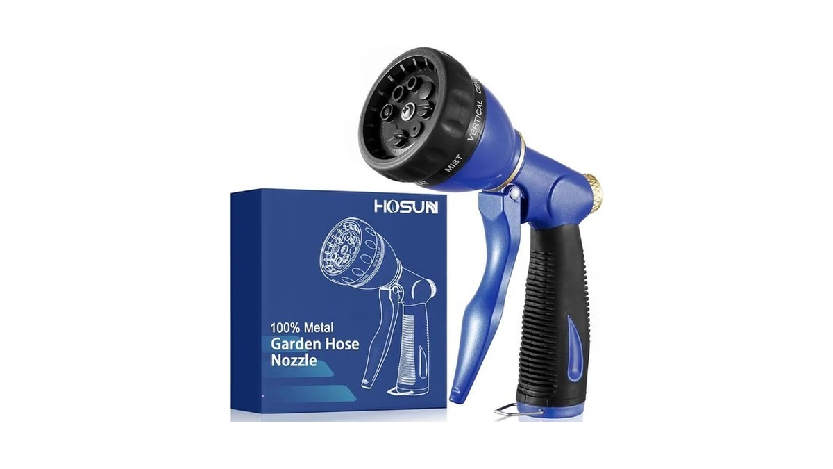 Hosun Garden Hose Sprayer Nozzle 100% Heavy Duty Metal, Water
