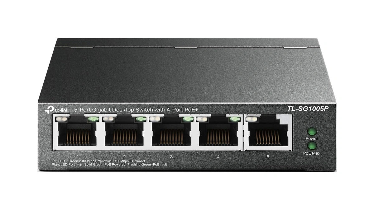 Tp-link Tl-sg1005p, 5 Port Gigabit Poe Switch, 4 Poe+ Ports