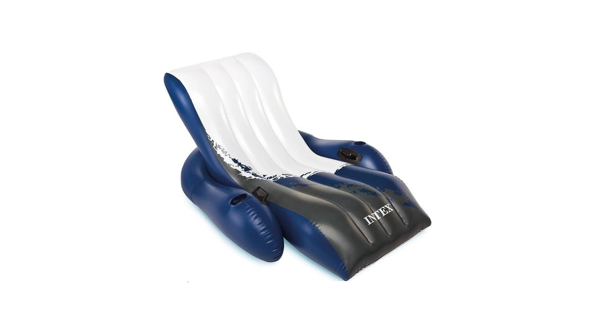 Intex Inflatable Lounge Pool Recliner Lounger Chair With Cup Holders