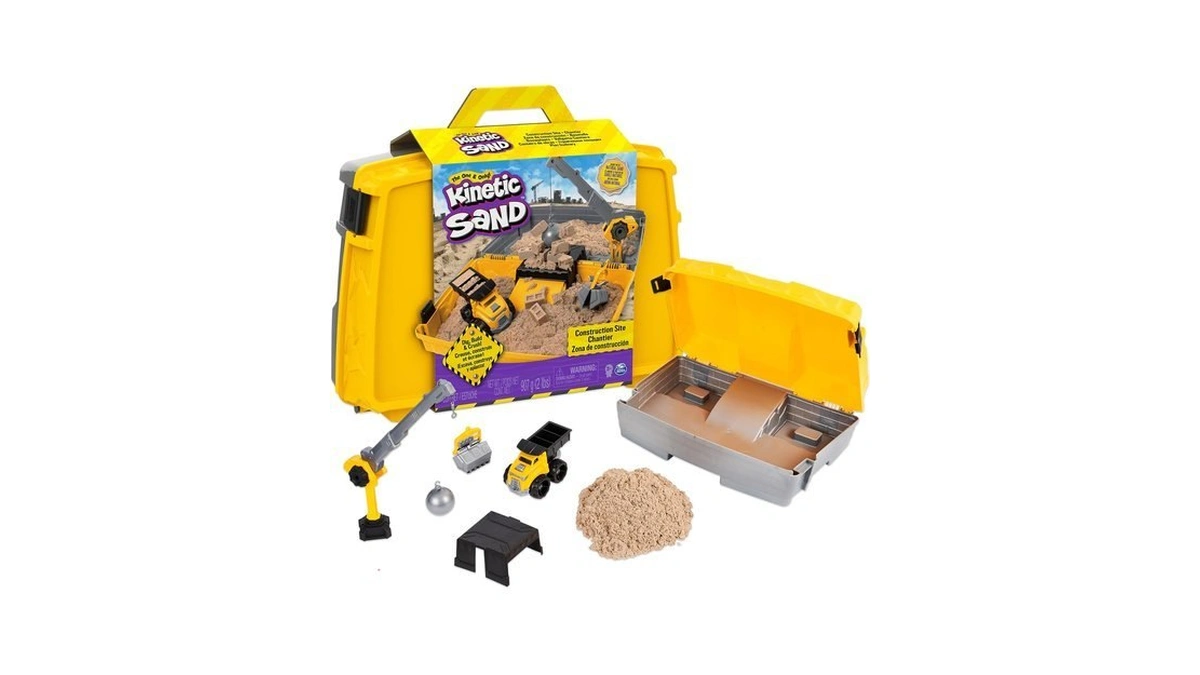 Kinetic Sand Construction Site, Moldable Play Sand Sensory Toys, Ages