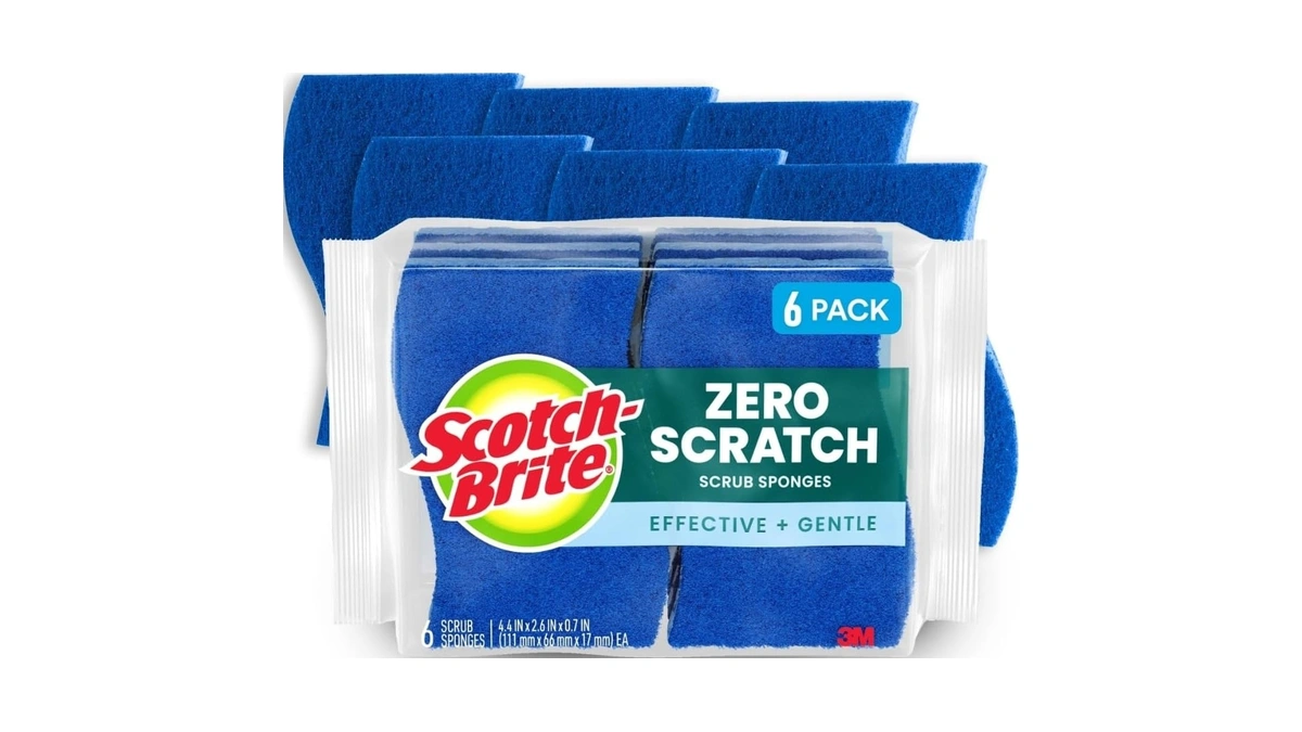 Scotch-brite Zero Scratch Scrub Sponge, 6 Pack